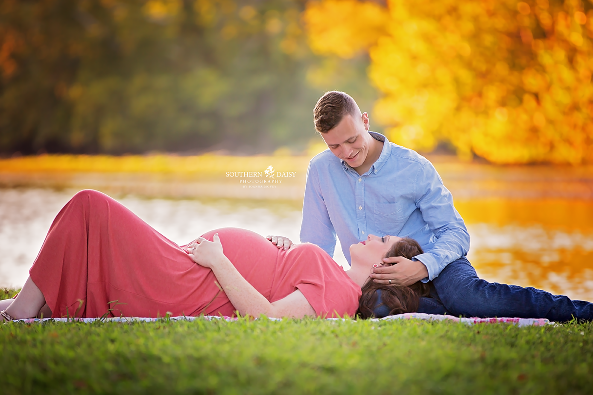 pregnant mama laying with head on husband's lap - nashville maternity portraits