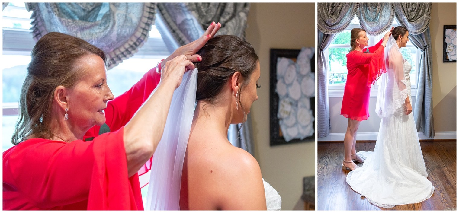Mother of the bride helping with the veil - Nashville Wedding Photographer