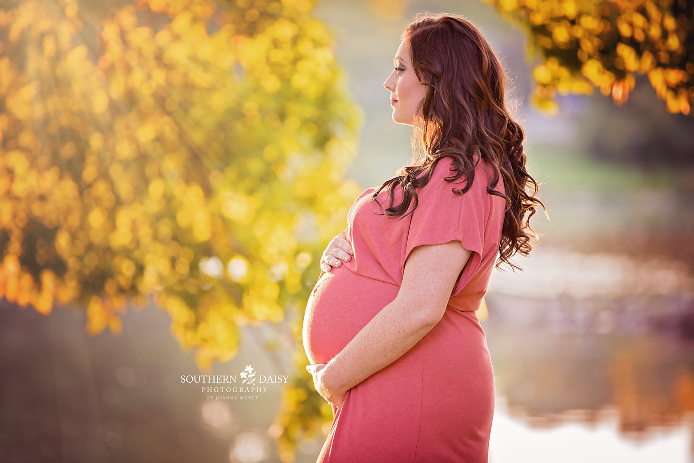 profile shot of pregnant mother and baby bump - tennessee pregnancy portraits