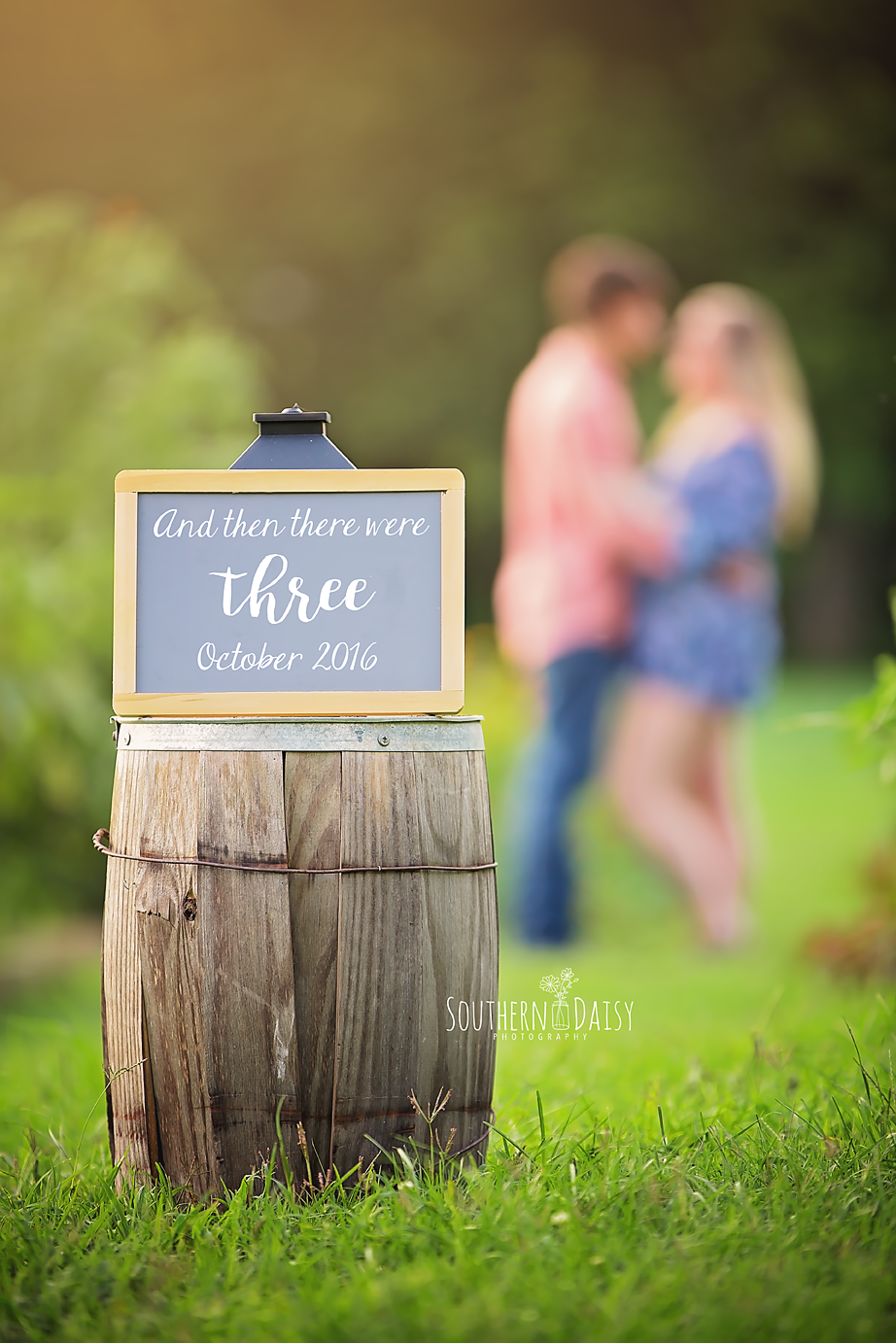 and then there were three sign - tennessee family photographer