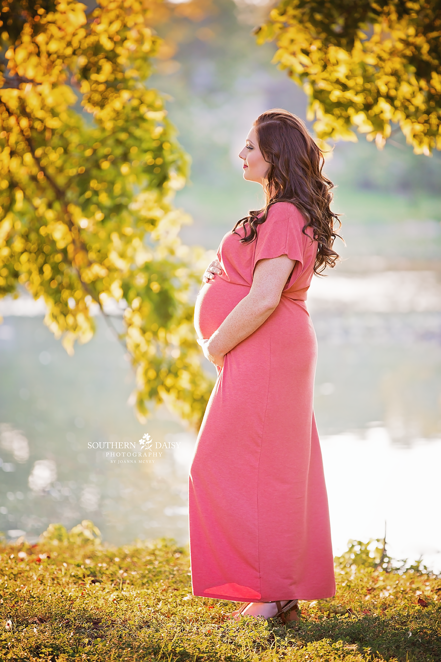 Profile shot of expectant mother of baby girl - hendersonville tn maternity photographer