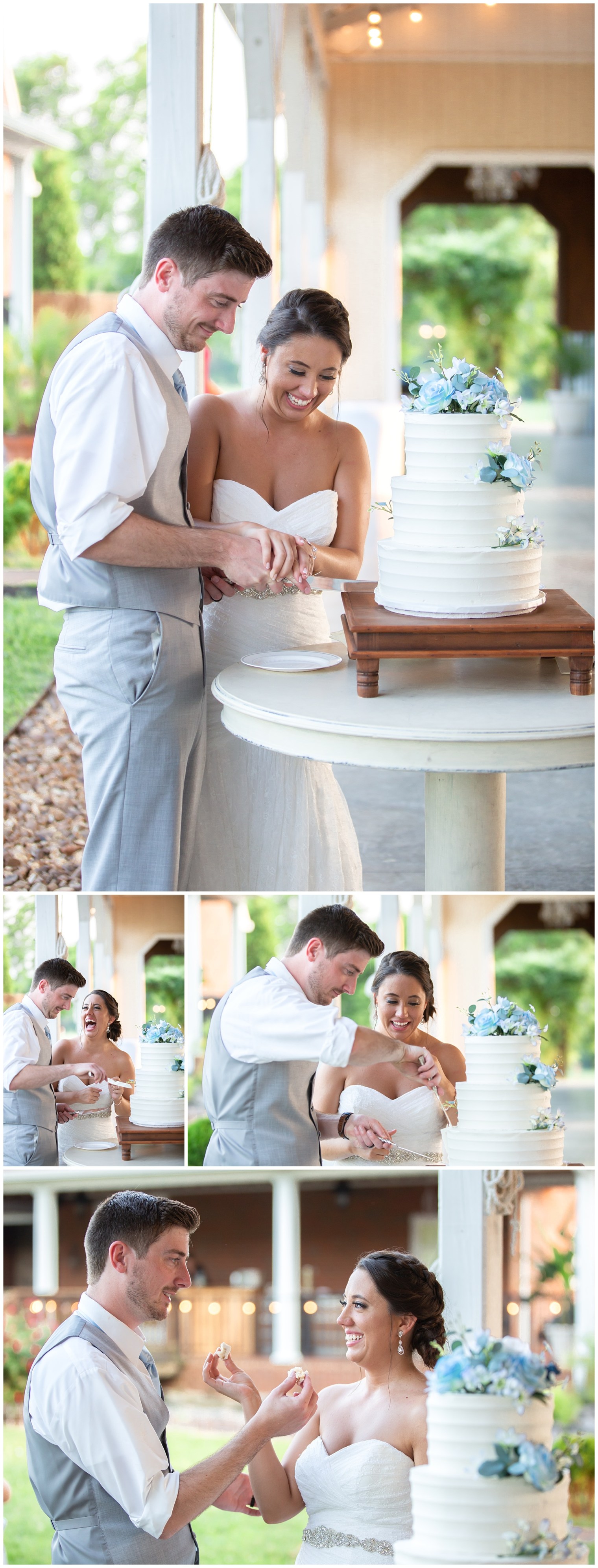 Cutting the cake - Rock Creek Farms - Gallatin Wedding