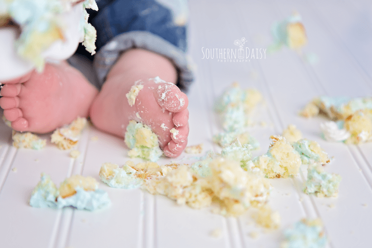 blue and gray cake smash - 1st birthday - Nashville Child Photographer